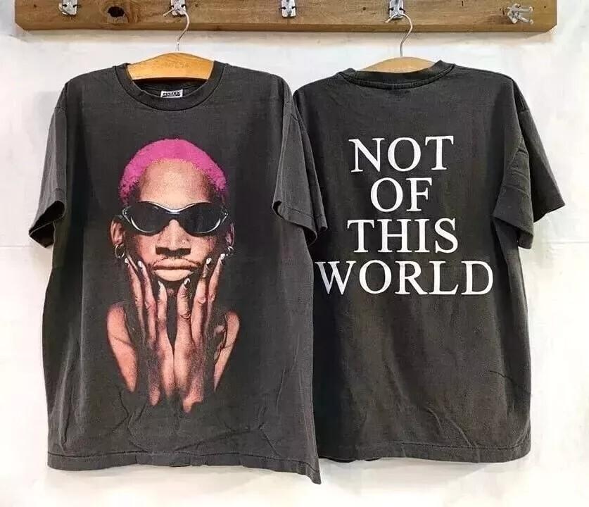 

Vintage 90#039s Dennis Rodman Black Short Sleeve 2 Side Unisex Tshirt Men Women Unisex T-Shirt L