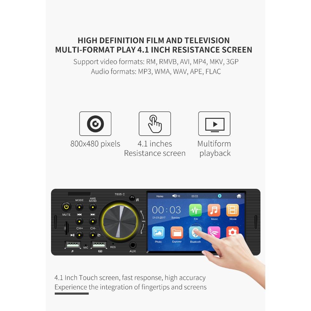 One Din 4,1 Zoll High-Definition-Auto-MP5-Player MP3 Bluetooth Freisprecheinrichtung Rückfahrbild Auto-CD-Modifikation Audio-Player Hifi