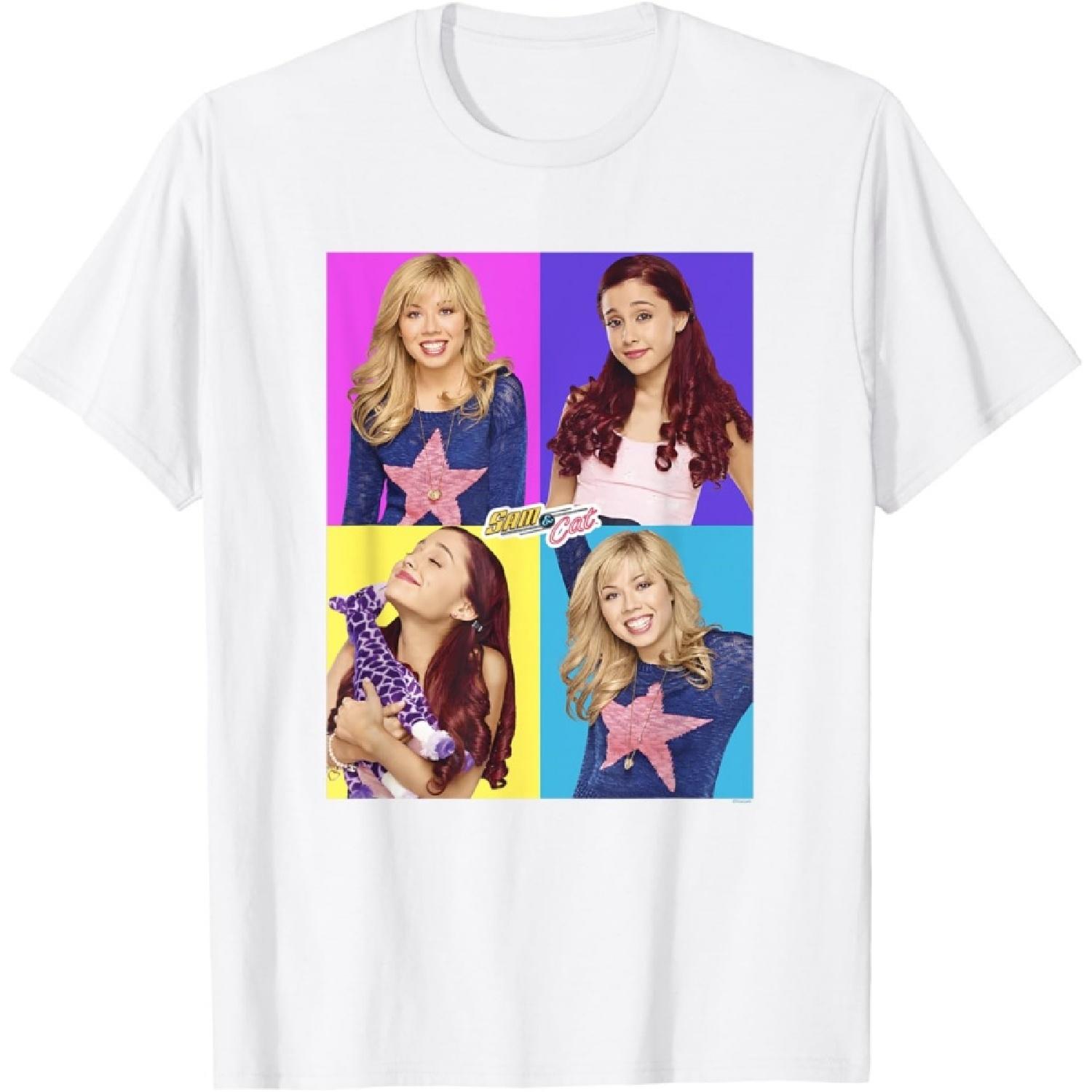 Sam and Cat Multiple Colorful Character Panels T-Shirt S