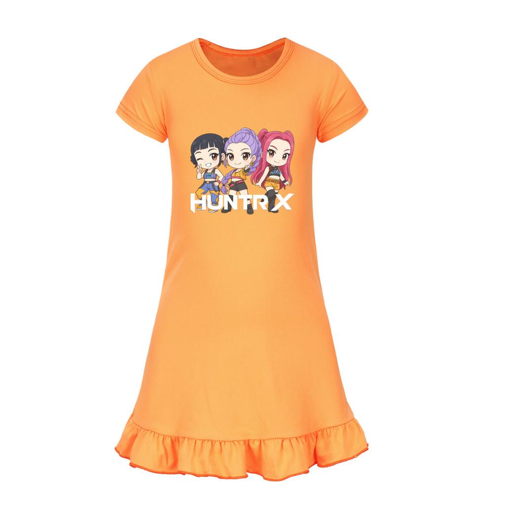 5015 Kids Girls Mira Zoey Rumi Printed Ruffle Short Sleeves Casual Dress