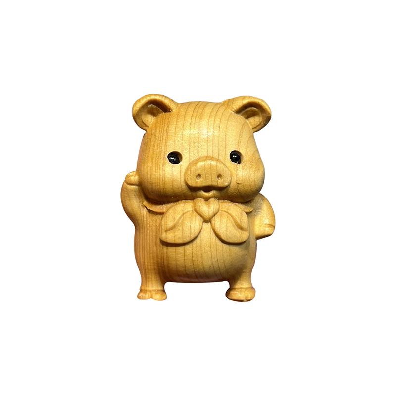 1PC Small Animal Statues Wooden Hand Carved Animal Statue Tea Pet Palm-Sized Home Decor Gift Sculpture