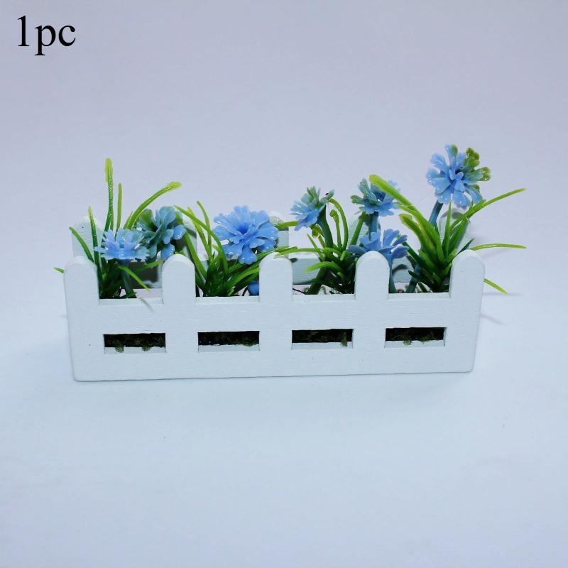 1pc Miniature Fence Artificial Flower Decoration Tabletop Ornament Home Office Garden Party and Craft DIY Decoration Accessories