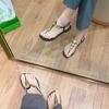 Fashion 2025 New Women Sandals Clip Toe Herringbone Sandals Women Summer Outer Fashion Flat Beach Roman Shoes Women Sandalias De Mujer