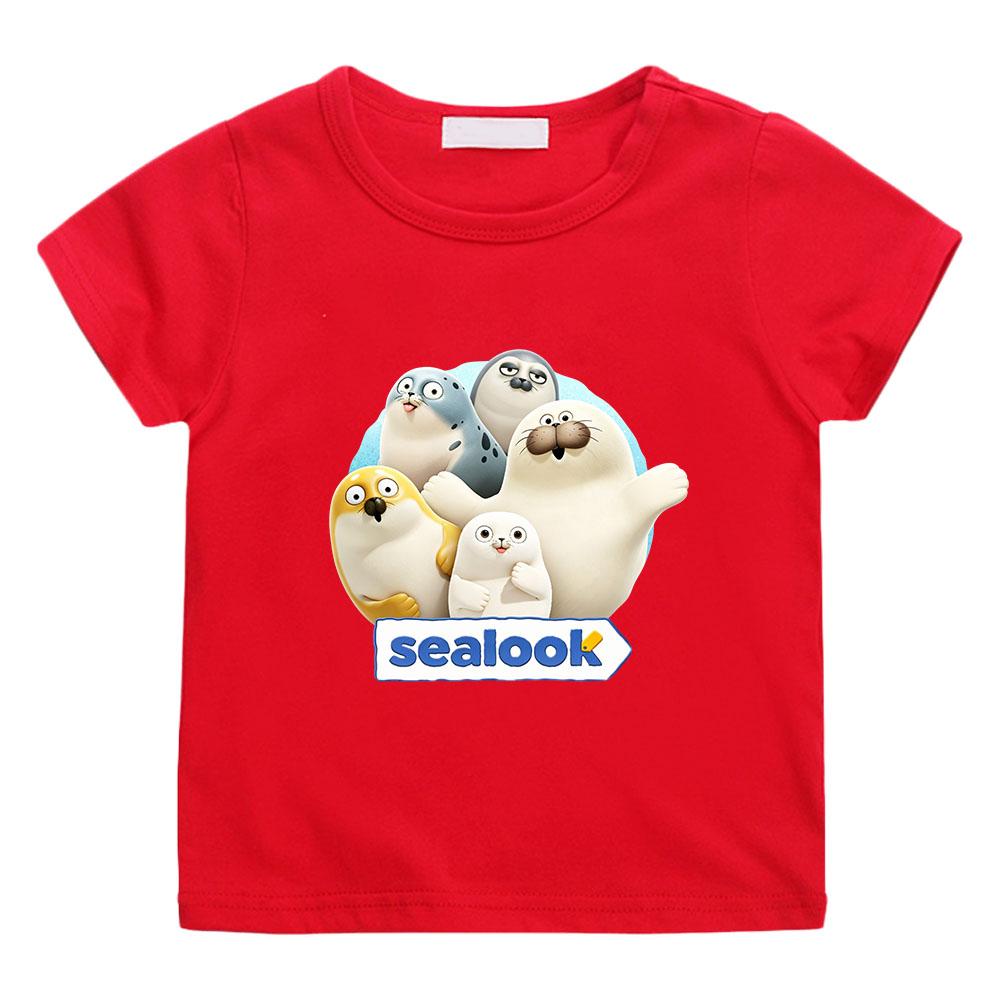 

Sealook 100% Cotton Cartoon Print Children s T-shirt Cute Boys Girls Manga Kids Tops Sports Breathable Casual O-neck Tees Summer Tops Anime T-shirt 100