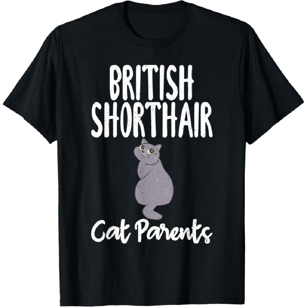 

British Shorthair Cat Parents British Grey Cat Couple T-Shirt XXXXXL чёрный