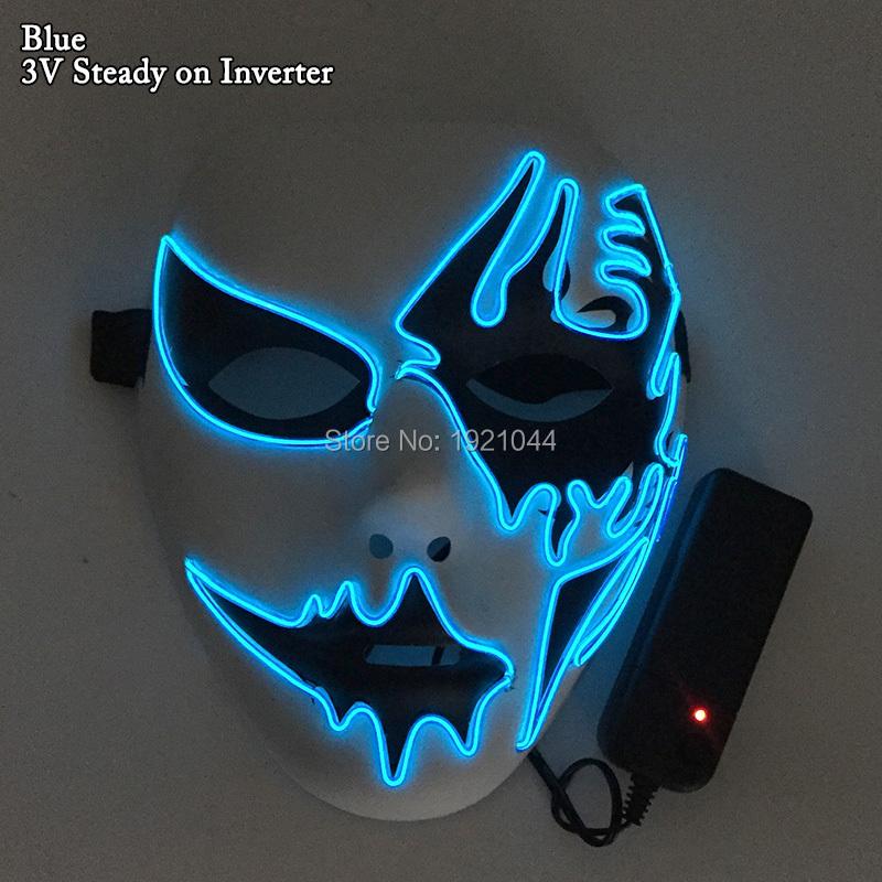 Glow Party Cosplay Mask Neon Mask Led Mask Masque Masquerade Party Masks Led Light Up Props Glow In The Dark Costume Supplies