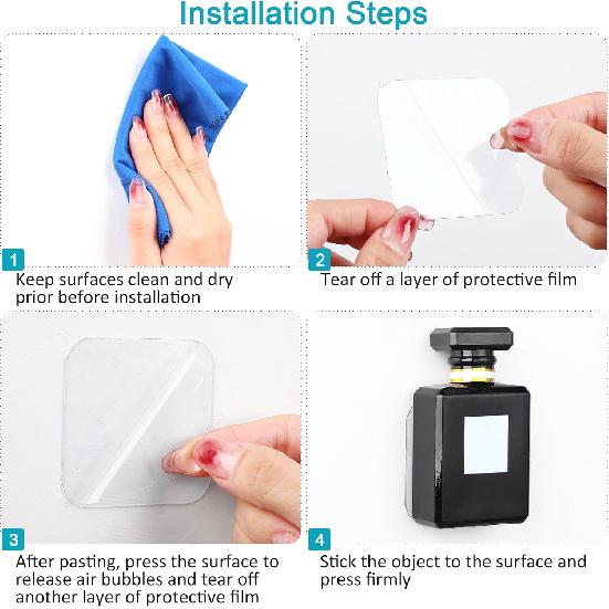 50 Pieces Double Sided Pads Adhesive Tape Clear Sticky Gel Pads Removable Washable Traceless Gel Mounting Tapes for DIY Office Cushion Gripping, 2.4