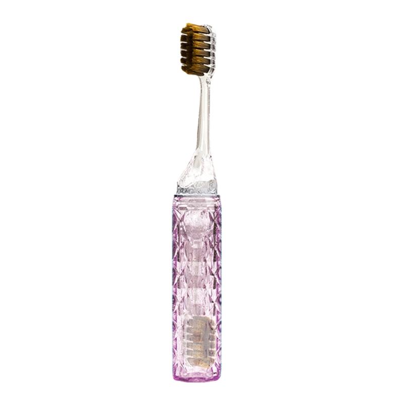 

Compact Folding Toothbrush Portable Adults Foldable Toothbrushes For Travel And Business Trips With Soft Bristles 1 рожевий