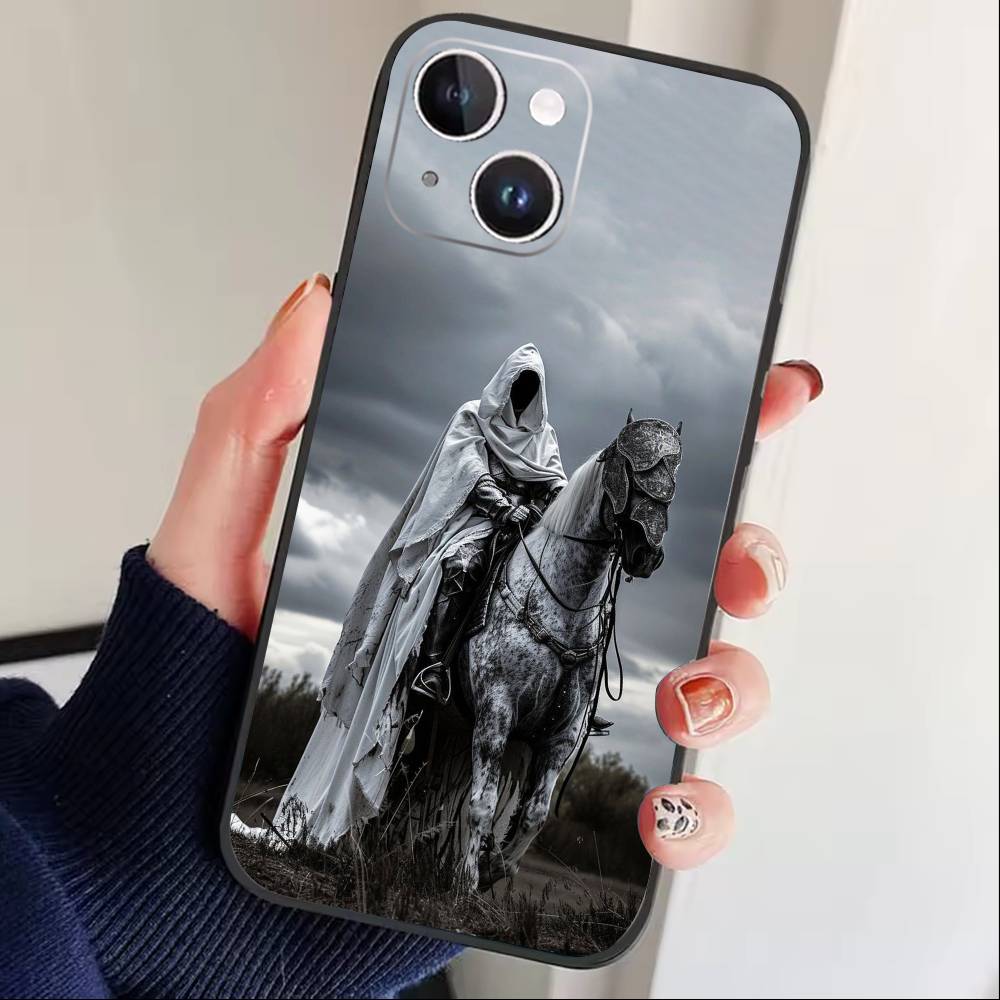 

Антивоенный чехол для телефона «Четыре всадника Апокалипсиса» для iPhone 17 16 15 14 13 12 Max Plus, силиконовый, черный iPhone16