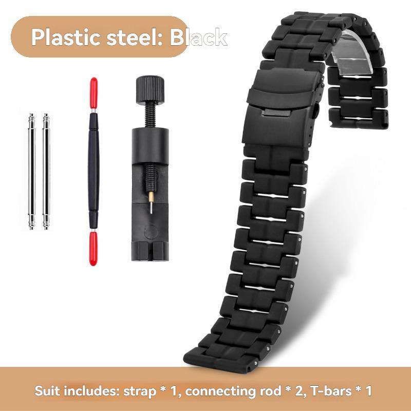 JEDENDla zegarka Casio PROTREK Pasek PRW-600/PRW-60/50/70 Solidna Stal Nierdzewna Pasek Łańcuszkowy Męski 23mm Metalowa Opaska BransoletkaMN