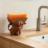 Highland Cow Sponge Holder 3D Printed with Built-In Drain Keeps Sponges Dry Cute Cow Design Fun Practical Kitchen Accessory Gift