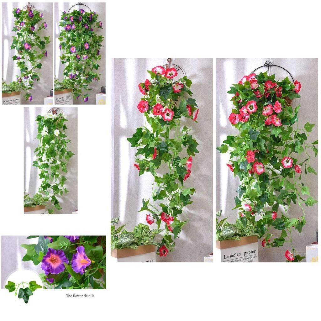 Morning Glory Artificial Silk Flowers Vine For Perfect Wall And Garden Decor**