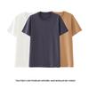 Men's Exclusive Heavyweight Mulberry Silk Cotton Blend T-Shirt - Solid Color, Short Sleeve