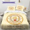 Custom Name Manchester City Pattern Bedding Quilt Set  Home Decoration  Gift (1 * duvet cover + 2 * pillowcase  without core)