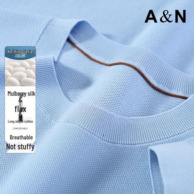 Antonio Men s Silk Linen Blend Cooling Short Sleeve T-Shirt L/50