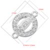 ZHUKOU Golden-plated Brass Catholic Virgin Mary Pendant Crafts Double Holes DIY Bracelet Necklace Accessories