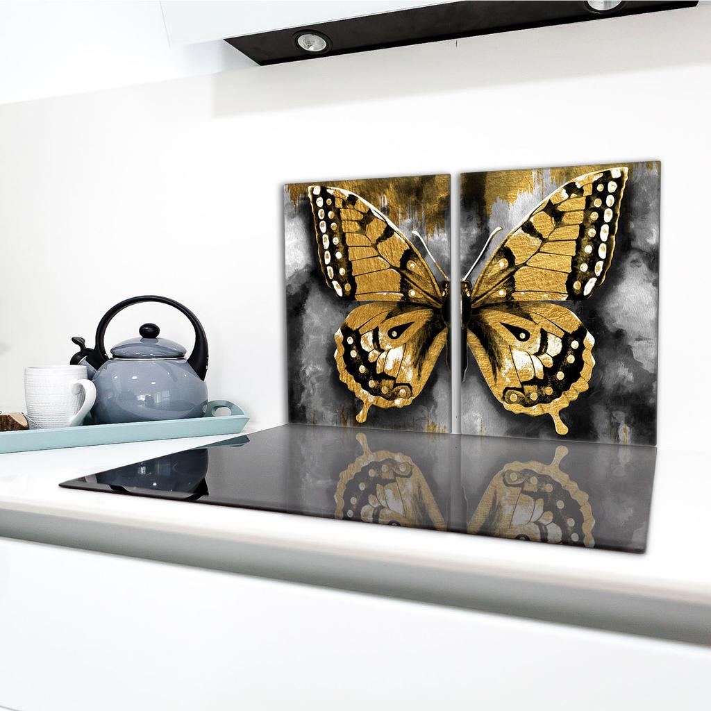 Szklana płyta ochronna na kuchenkę 2x40x52 Motyl