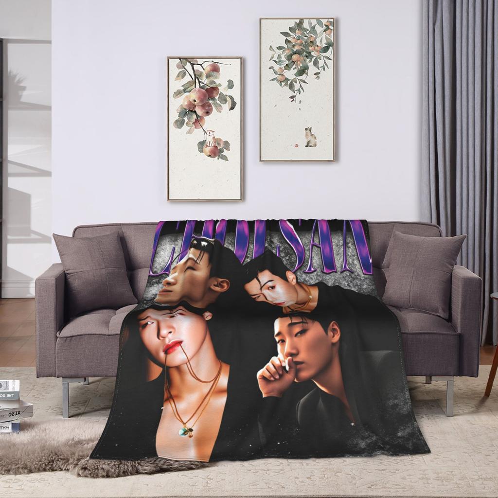 ATEEZ Choi San Soft Warm Blankets  Travel Office Plush Throw Blanket Aesthetic Couch Chair Flannel Bedspread Sofa Bed Cover