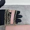 [Pre-Owned] Logo Double G Litchi Grain Woc Chain Leather Messenger Envelope Wallet Shoulder Crossbody Bag - Very Good #1FKGS4L