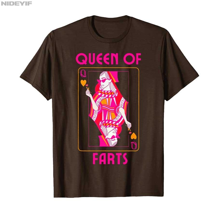 Queen of Farts Embarrassing Joke Adult Humor T-shirt Men Women 100% Cotton T Shirts Short Sleeve Tops 0725-1 P402