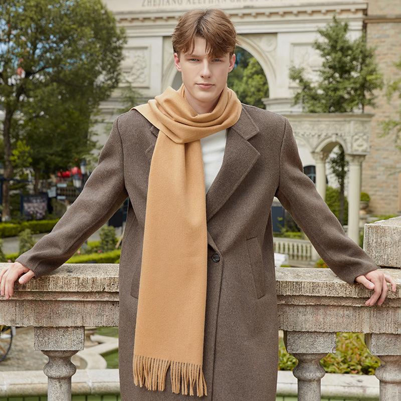 Men's Solid Color Scarf Autumn and Winter New Versatile Wool Scarf Korean Atmosphere Cashmere Scarf Women's Winter Warmth