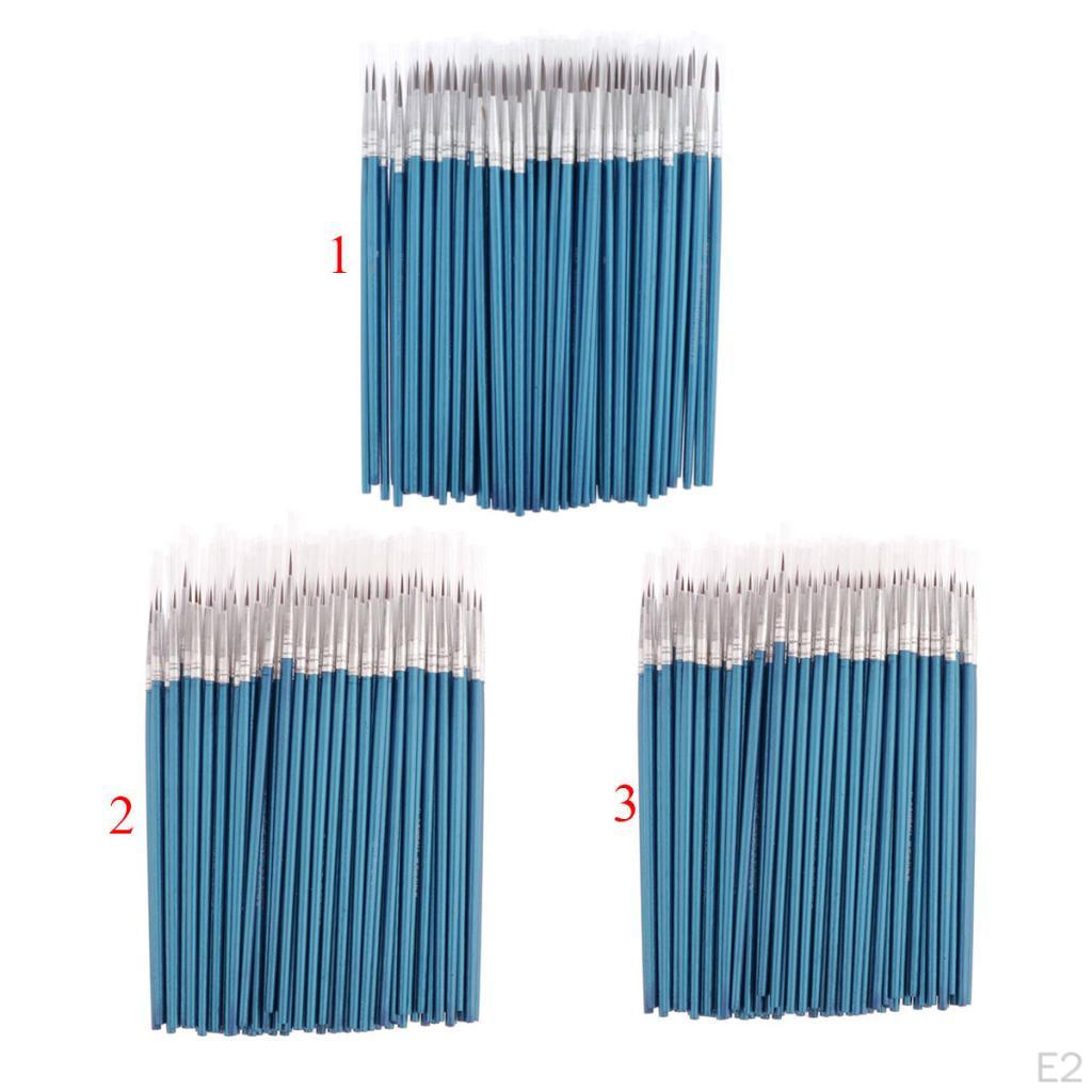 100 Pezzi Pennelli Artista Premium Nylon per , Acrilico Set di Pennelli Perfetto Principianti,