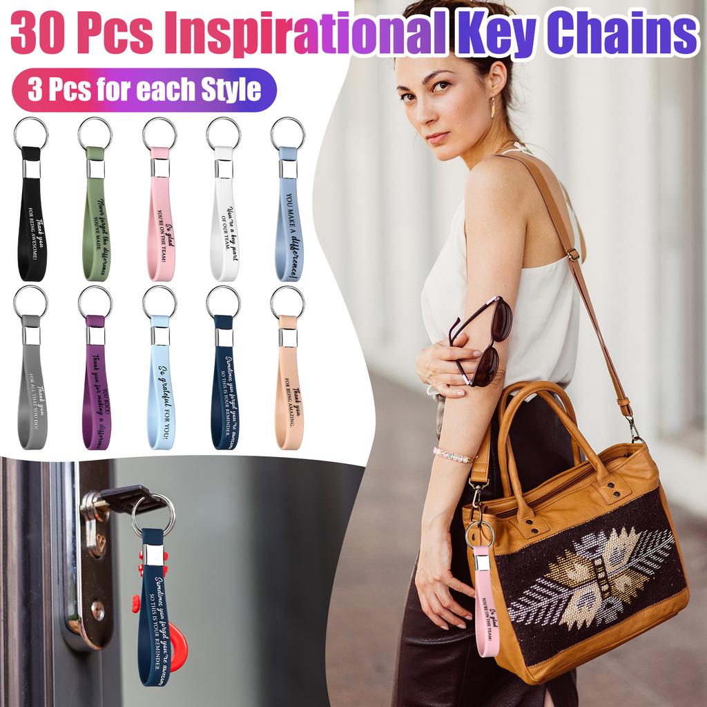 30 sztuk Prezent Doceniający Pracownika Podziękowanie Silikonowy Breloczek Motywacyjny Breloczki Prezent Motywacyjny Doceniający Personel