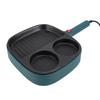 Nonstick Breakfast Frying Pan 2 Section Steak and Egg Frying Pan Divided Grill Pan with Long Handle