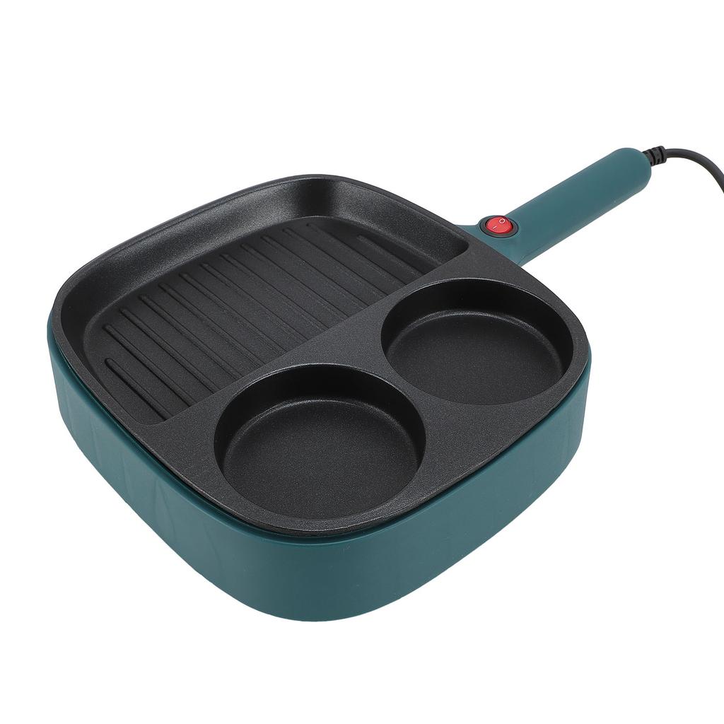 Nonstick Breakfast Frying Pan 2 Section Steak and Egg Frying Pan Divided Grill Pan with Long Handle
