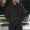 Men's Autumn/Winter Hooded Pullover Sweatshirt with Pockets and Thickened Velvet, Casual Sportswear