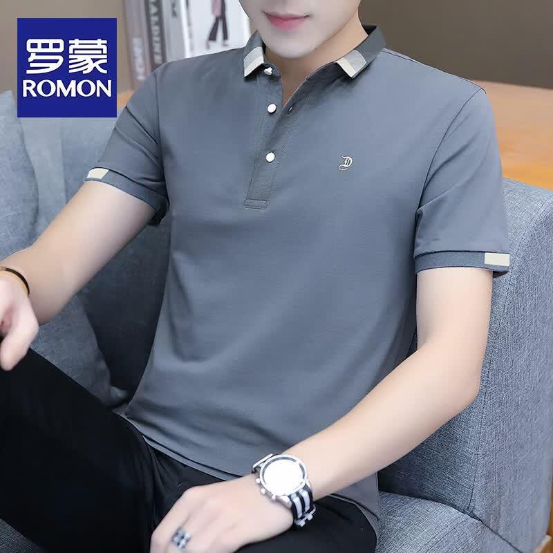 Romon Men s Cotton Short Sleeve Polo Shirt 2XL