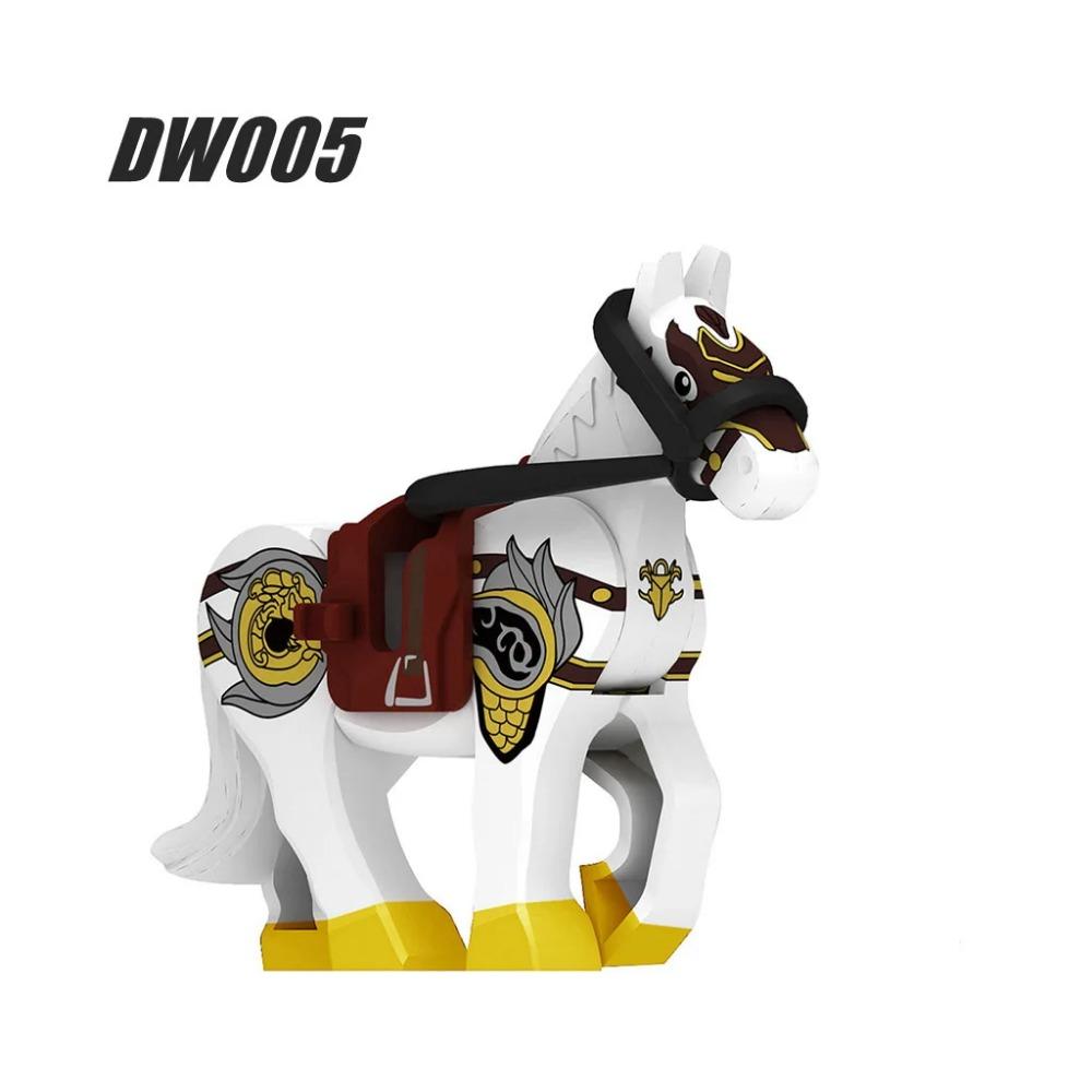 Militära Medeltida Byggklossar Soldatfigurer Riddare Utrustning Djurtillbehör Fäste Rüstning Krigshäst Miniklossar MOC