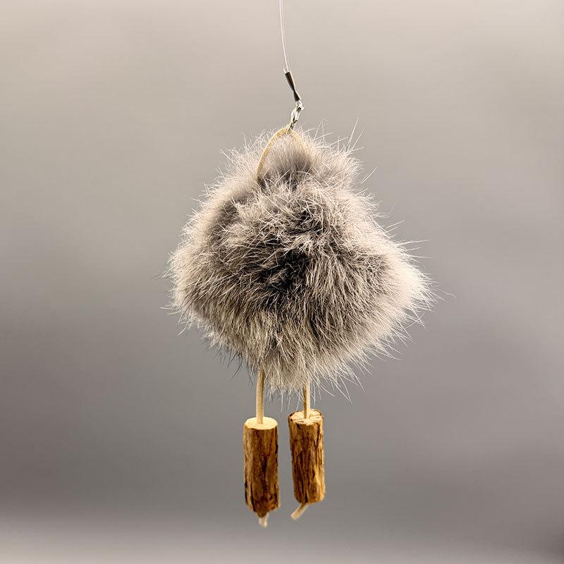 Rabbit Fur Matatabi Cat Chew Toy Teeth Cleaning Self Amusement Pet Toy Replacement Head