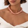 KunJoe 14 Colors Bohemian Trendy Casual Dopamine Resin Bead Necklace Charm Chunky Jewelry Suitable for Women Daily Vacation Wear