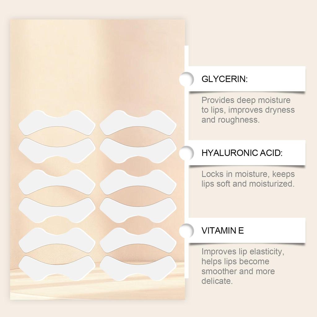 EELHOE Lippenpflege-Patches Feuchtigkeitsspendend und Nährend Lippenbereich Hydratation Peeling & Anti-Falten-Patches Für Lippen