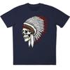 Native American Indian T-Shirt Skull Chief Feather Headdress Tribal Warrior Tee