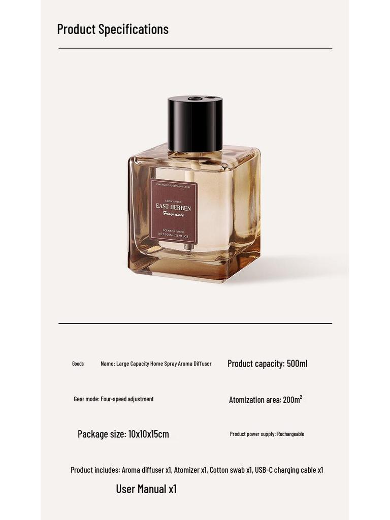 Ya Feng 500ml Flameless Aromatherapy Diffuser & Air Purifier for Hotels and Toilets