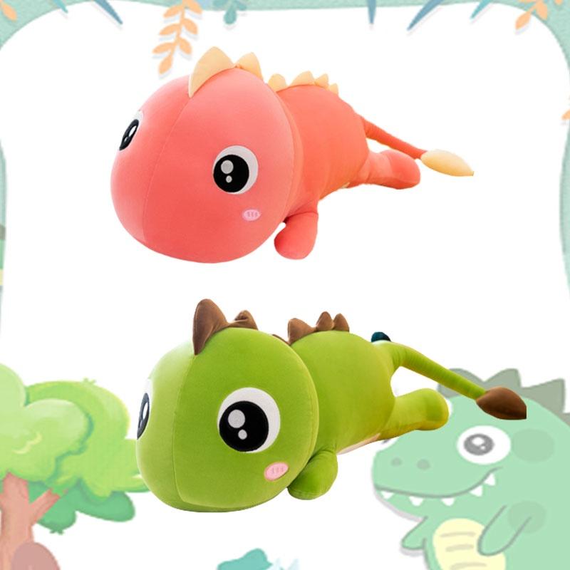 Cute Dinosaur Plush Toy Pillow For Kids Room Decoration Red And Green, 58cm And 75cm