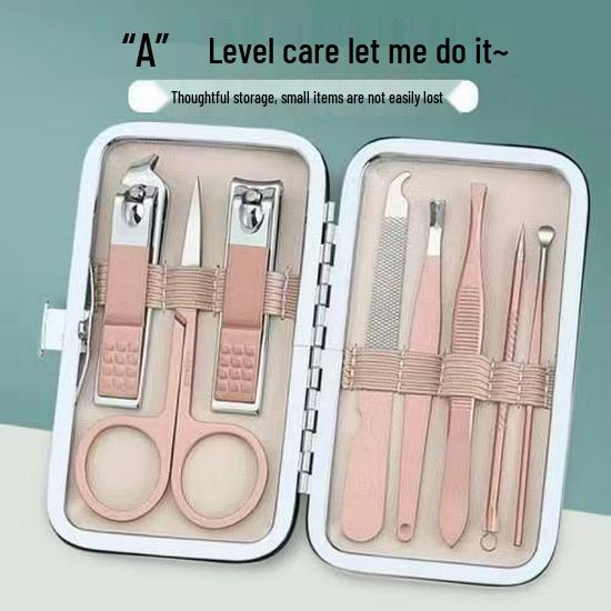 

In-stock Stainless Steel Classic Rose Gold Nail Clipper 8-Piece Set