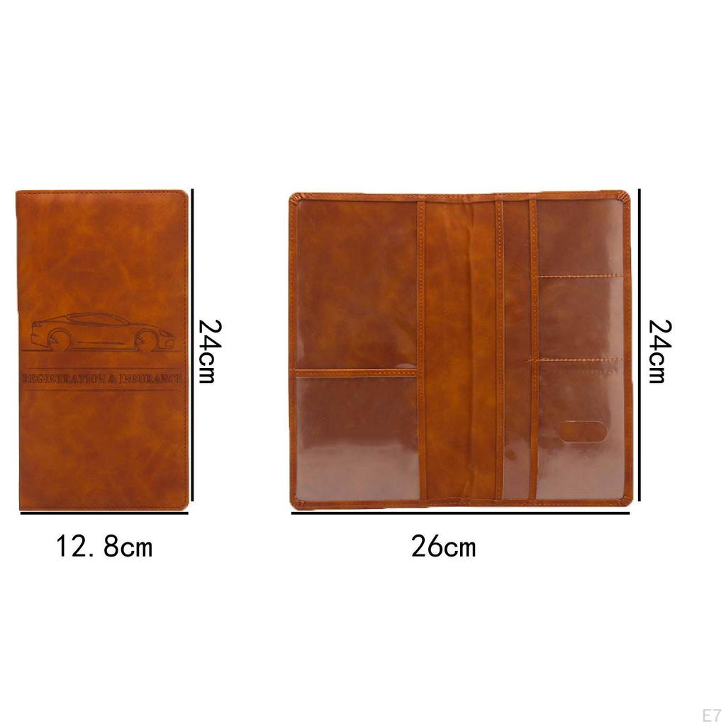 Car Insurance Record Holder, Simple PU Leather Wallet Case for Men And Women, Document Holder