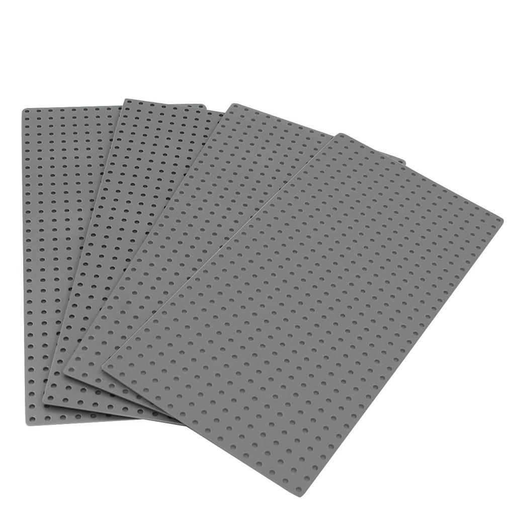 INIBUD Klassische Kompatible Grundplatte Bausteinplatte, 16x32mm, Set von 4 (Grau)
