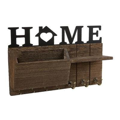 Wall Mounted Key and Mail Organizer Multifunctional Hanging Hooks for Coat and Leash Decorative Entryway Storage Rack