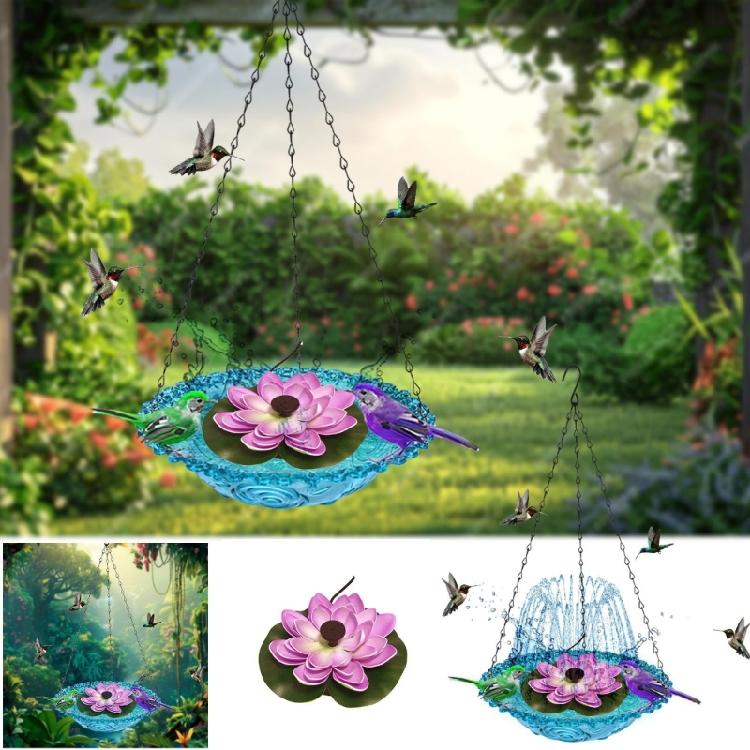 Outdoor Garden Bird Bath Fountain Feeder Hanging Style ABS Water Circulations System Squirrels Friendly Design
