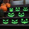 Glow in Dark Spooky Decor 2Pcs Halloween Glow-in-the-Dark Wall Stickers, Pumpkin & Ghost Face Decals for Indoor Ceiling Door Decor, Fluorescent