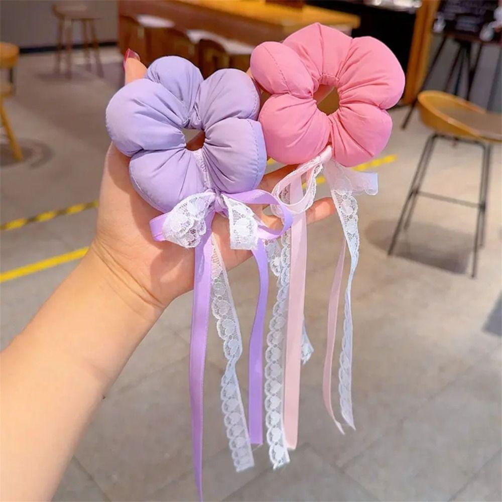 Cotton Filled Children's Flower Scrunchies Exaggerated Elastic Hair Rope  Baby