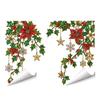 Removable Vinyl Window Decals 2Pcs Stained Glass Style Film, Hanging Vine Stickers, Christmas Weather Resistant Halloween Static Clings for