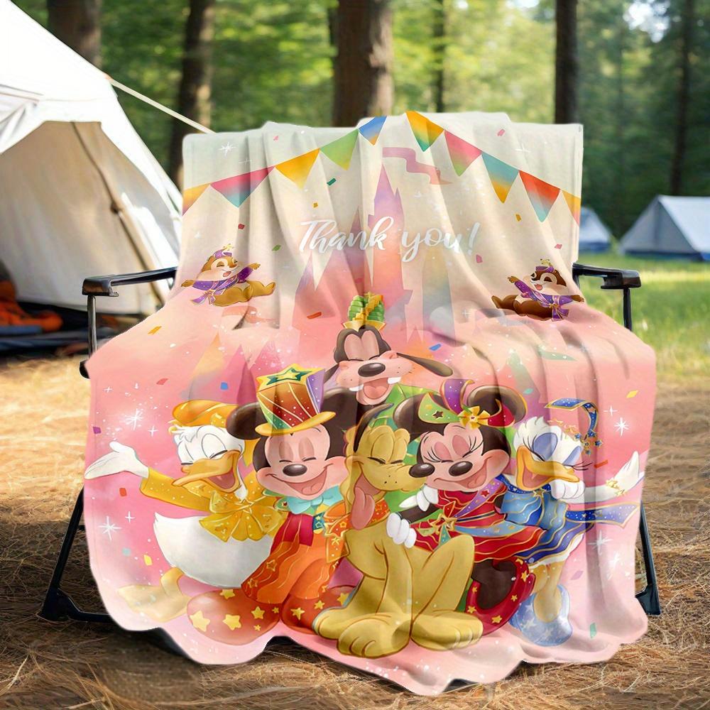 1pc, Happy Mickey & Minnie Blanket Soft Throw for Room Decor, Perfect Gift for Family and Friend, Living Room, Travel, Camping