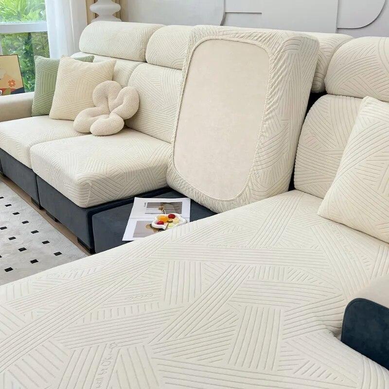 Jacquard-Sofabezug, elastischer Sofabezug, Möbelschutz für Haustiere, waschbar, abnehmbarer Sofa-Sitzkissen-Schonbezug