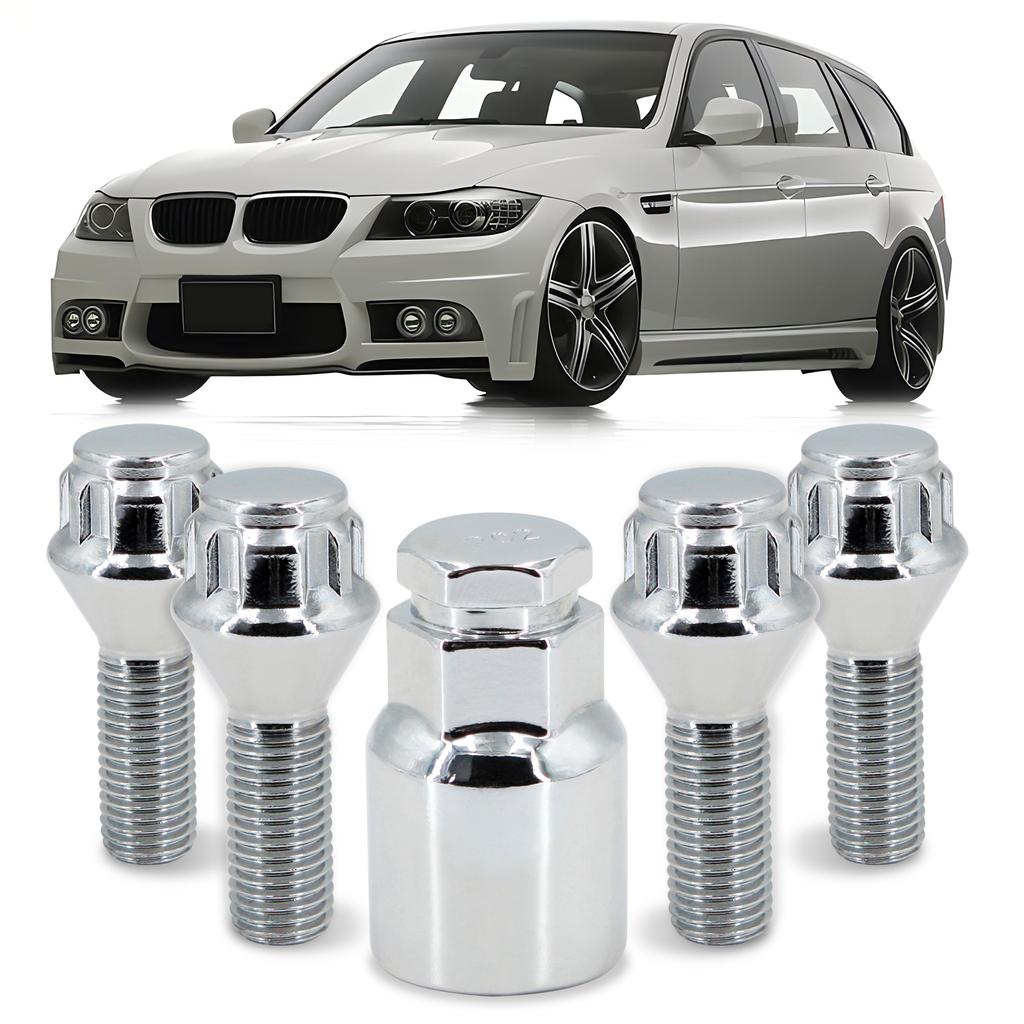 WheelBolts Locking Lug Nuts M12 x 1.5 with Locks Key For Nissan MICRA (K12) Qashqai NOTE (E11) Alloy Wheel Lug Stud & Taper Seat