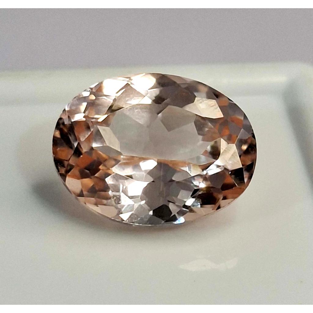 6-8 Ct Natural Peach Morganite Oval Cut Fabulous Certified Loose Gemstone